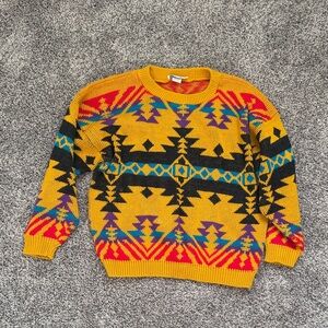Vintage Colorful Geometric Pattern Sweater